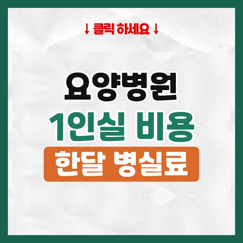 요양병원 1인실 비용